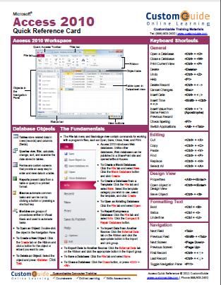 Free Excel 2010 Quick Reference